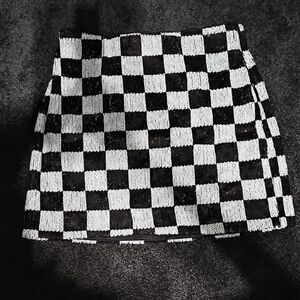Checkered Black and White Skirt